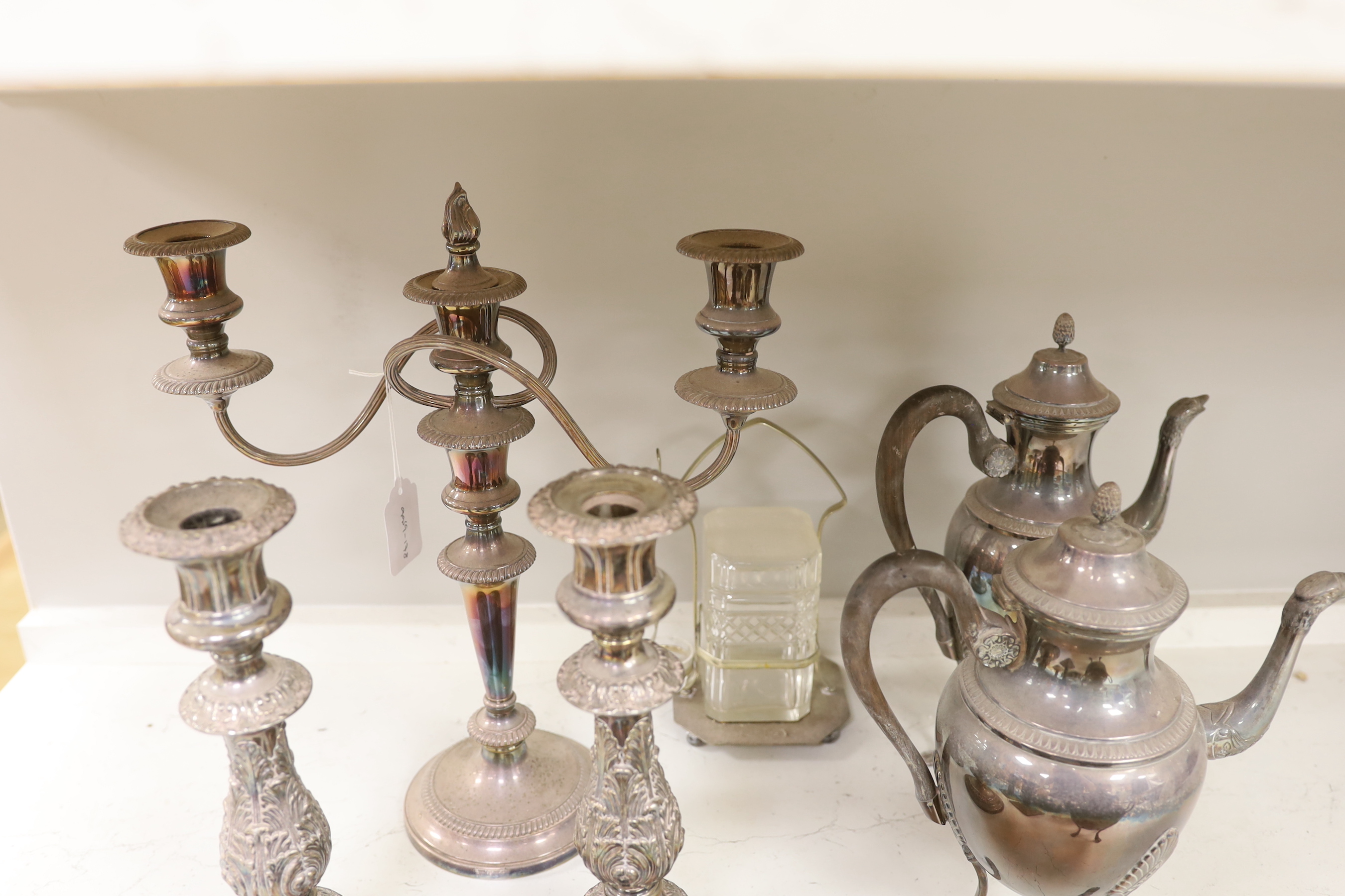 A quantity of silver plated wares